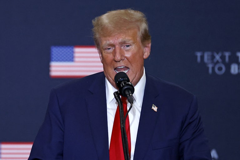 Trump at a campaign event in Waterloo, Iowa