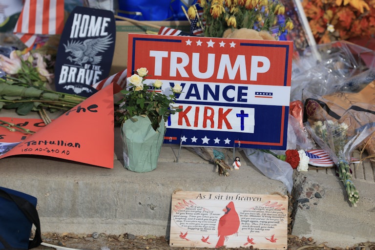 A memorial for Charlie Kirk