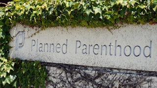 A sign is posted in front of a Planned Parenthood health center on June 26, 2025 in San Rafael, California