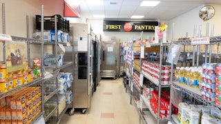 A food pantry at Long Island Cares in Huntington Station, New York, on May 15
