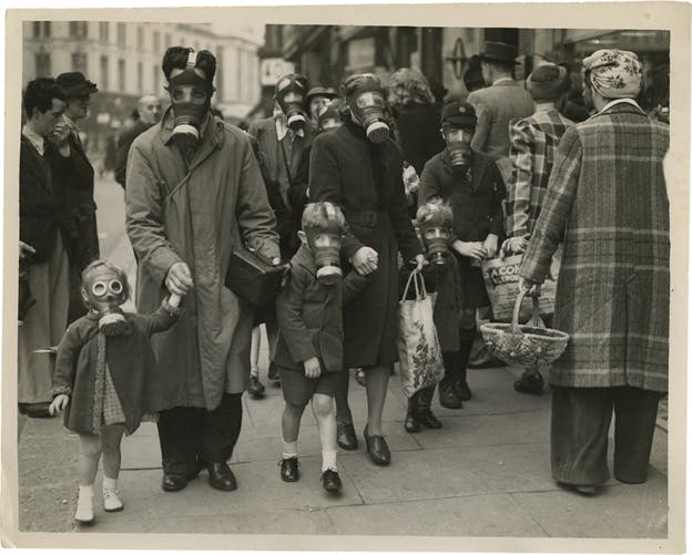 WWII Photography: Blitz in England, People Wearing Gas Masks | The New ...