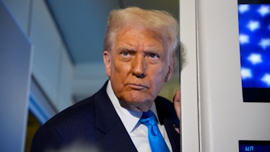 Donald Trump aboard Air Force One.