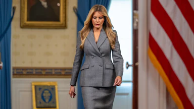 Melania Trump walks in the White House