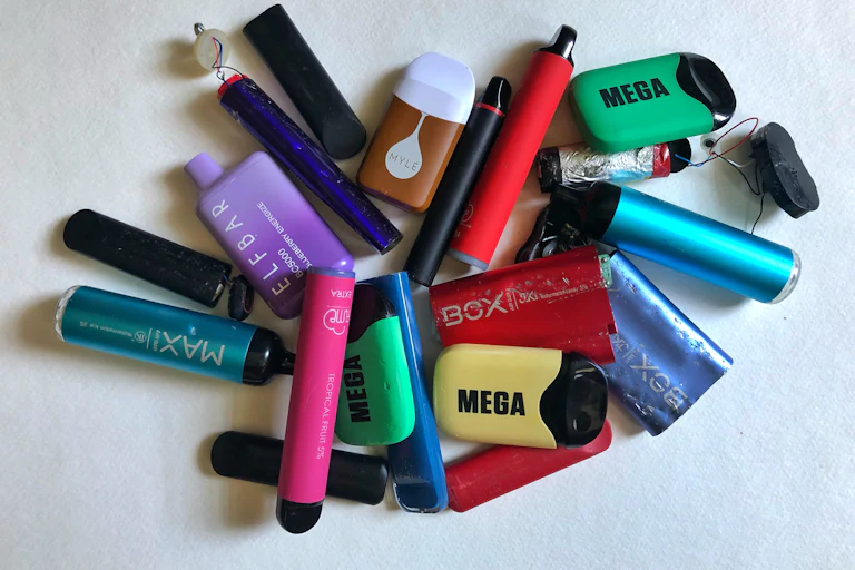 Pile of colorful vapes