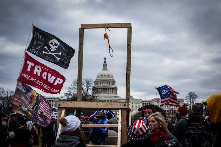 A shot of the protesters at the Capitol on January 6, 2021