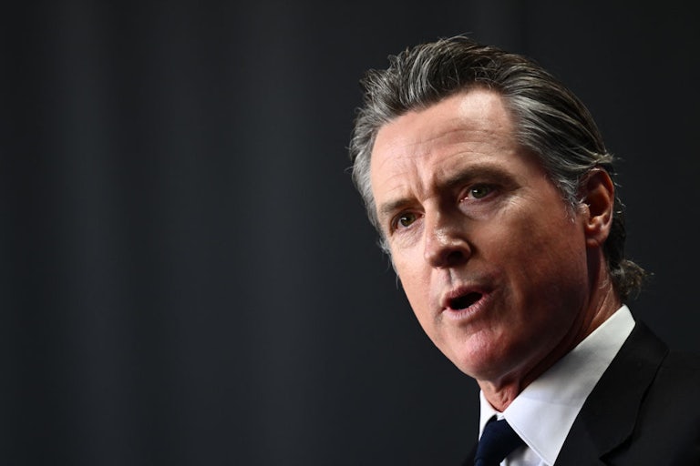 California Governor Gavin Newsom speaking