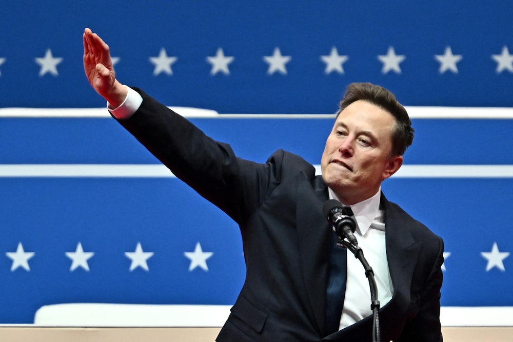 Elon Musk does a fascist salute at Donald Trump’s inauguration celebration