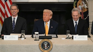 Donald Trump speaks during a the White House Crypto Summit.