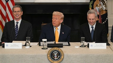 Donald Trump speaks during a the White House Crypto Summit.