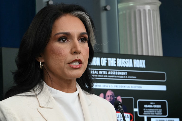 Director of National Intelligence Tulsi Gabbard speaks to reporters at a White House press briefing