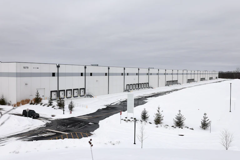 A warehouse ICE plans to use as a detention center in Roxbury, New Jersey, on February 16