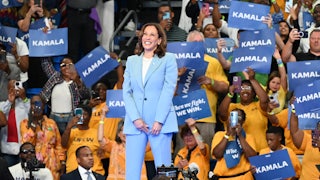 Harris at a rally in Atlanta