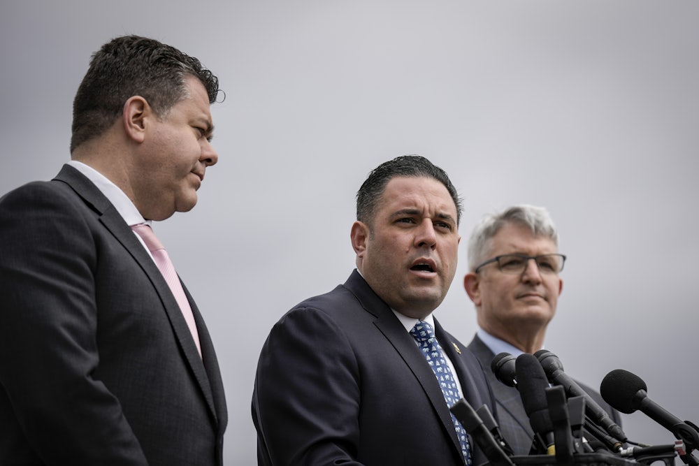 Congressmen Nick LaLota, Anthony D'Esposito, and Brandon Williams