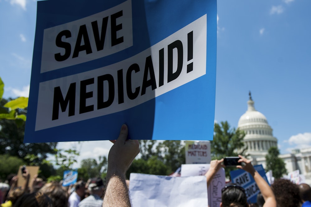A rally against Medicaid cuts