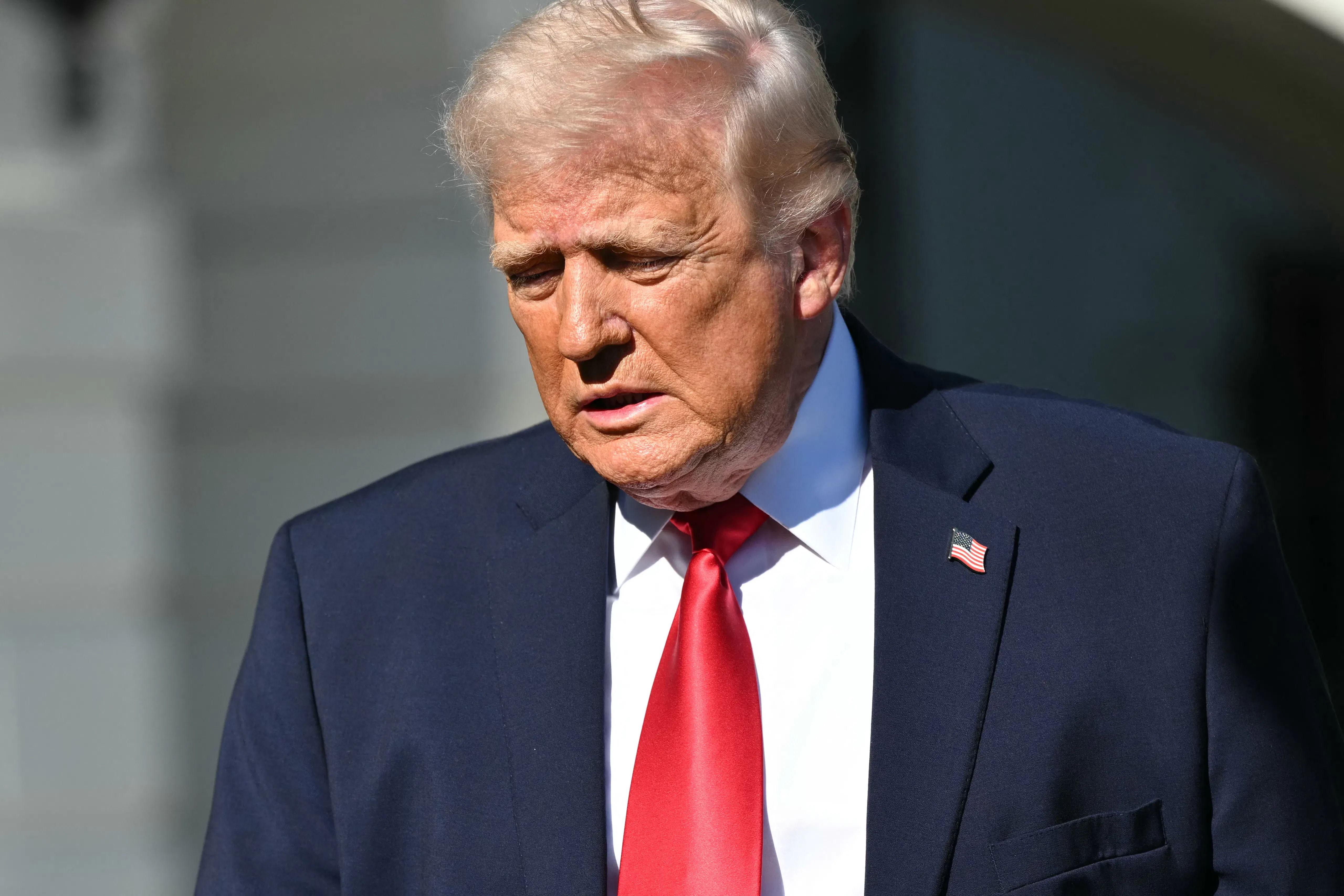 Donald Trump looks downcast