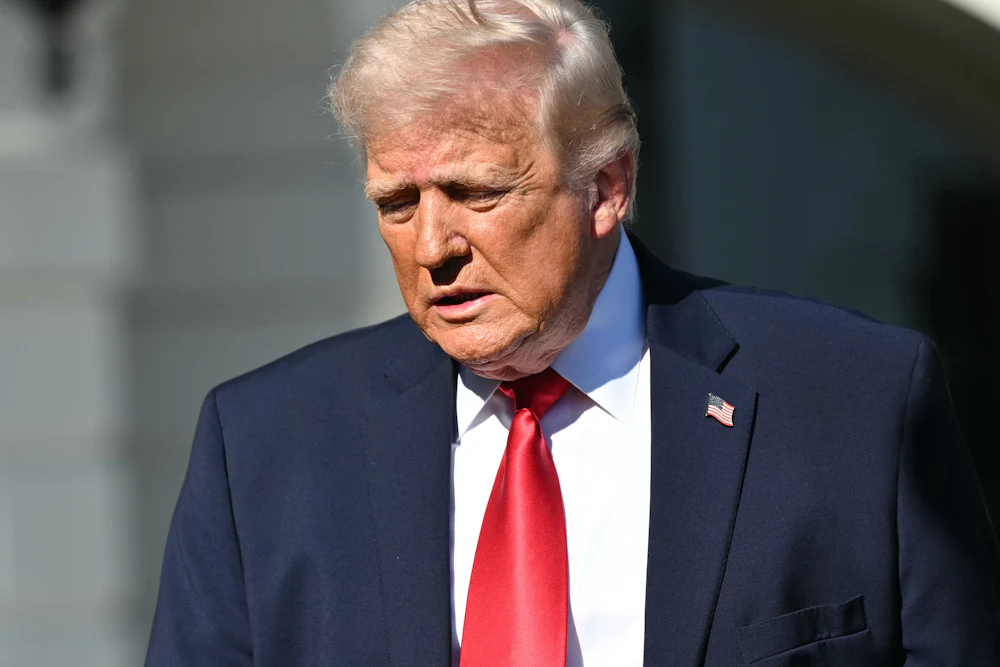 Donald Trump looks downcast