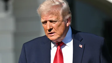 Donald Trump looks downcast