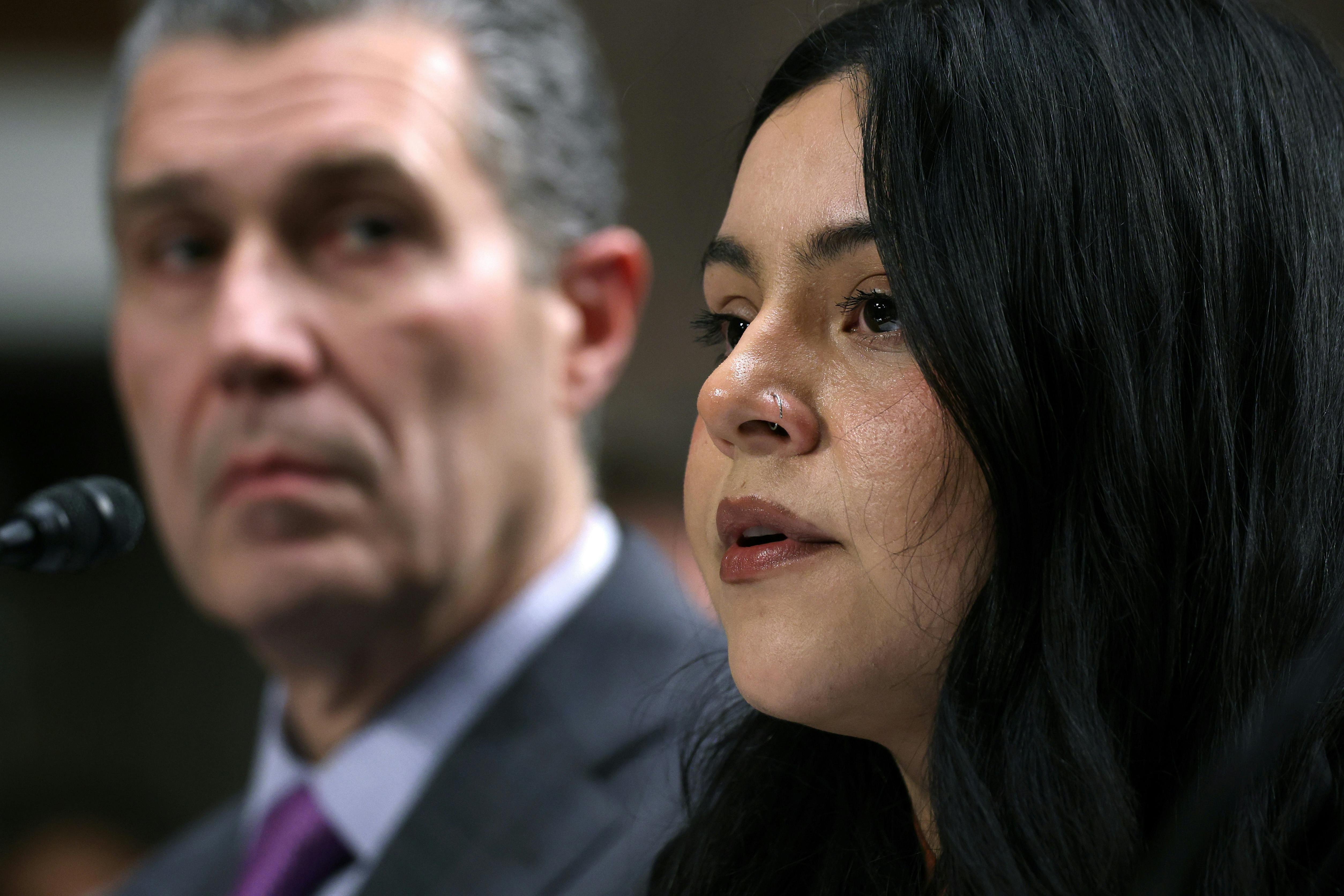 Marimar Martinez, who was shot by Border Patrol agent Charles Exum, testifies in Cognress.