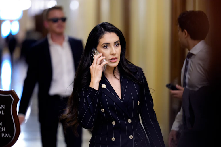 Anna Paulina Luna talks on the phone