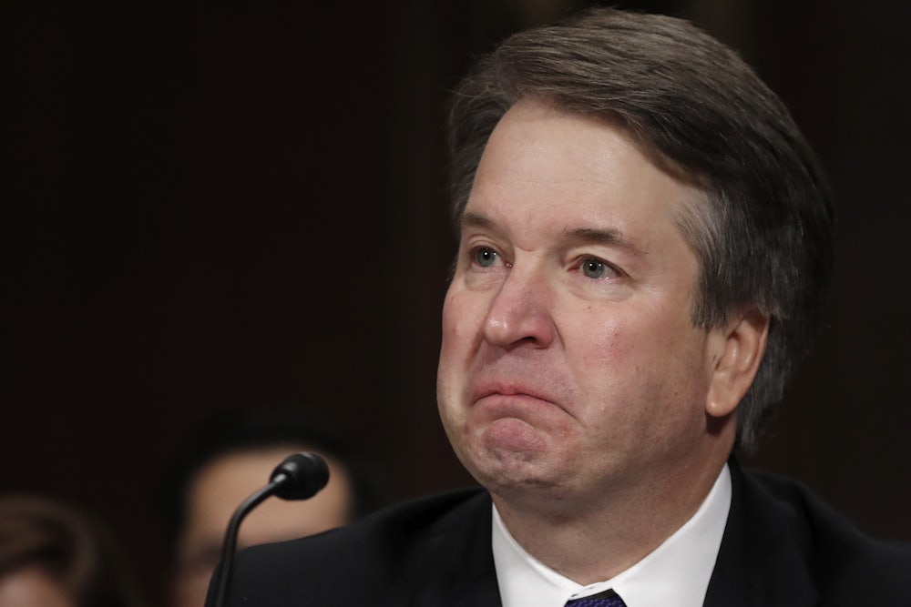 A close up of Justice Brett Kavanaugh.