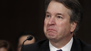A close up of Justice Brett Kavanaugh.