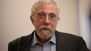 Paul Krugman attends a conference