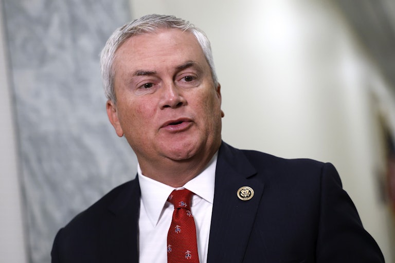 James Comer speaks at a press conference.