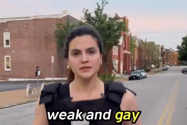 Valentina Gomez screenshot with the words "weak and gay"