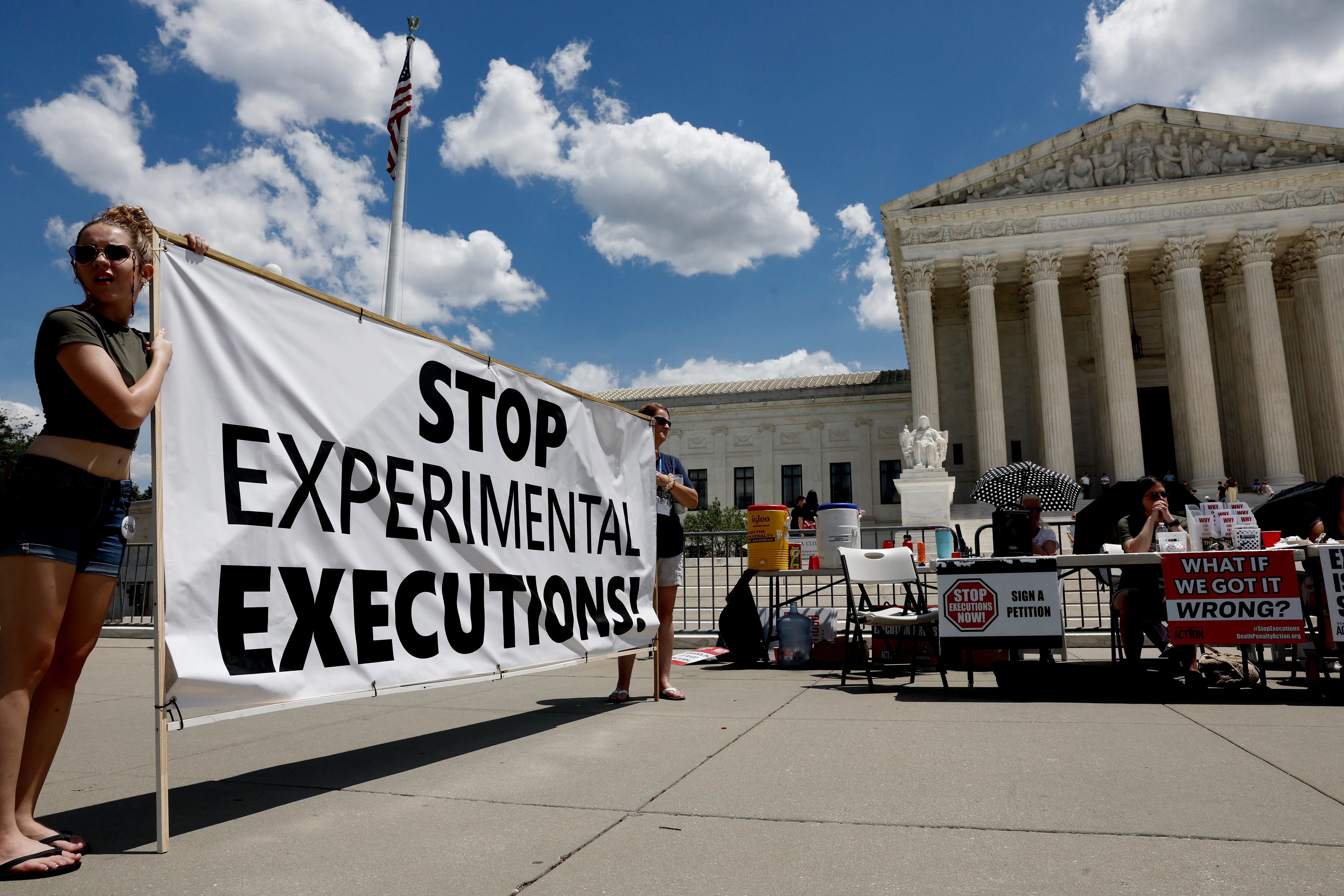 Activists with the Abolitionist Action Committee attend a rally outside of the U.S. Supreme Court Building in Washington, D.C. 