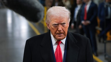 Donald Trump scowls.