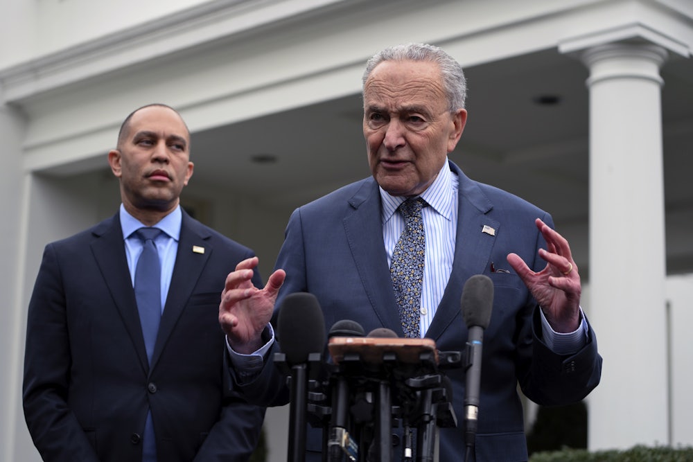 House Minority Leader Hakeem Jeffries and Senate Minority Leader Chuck Schumer