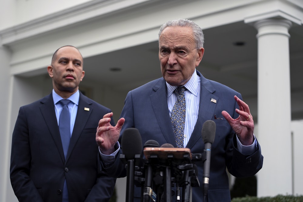 House Minority Leader Hakeem Jeffries and Senate Minority Leader Chuck Schumer