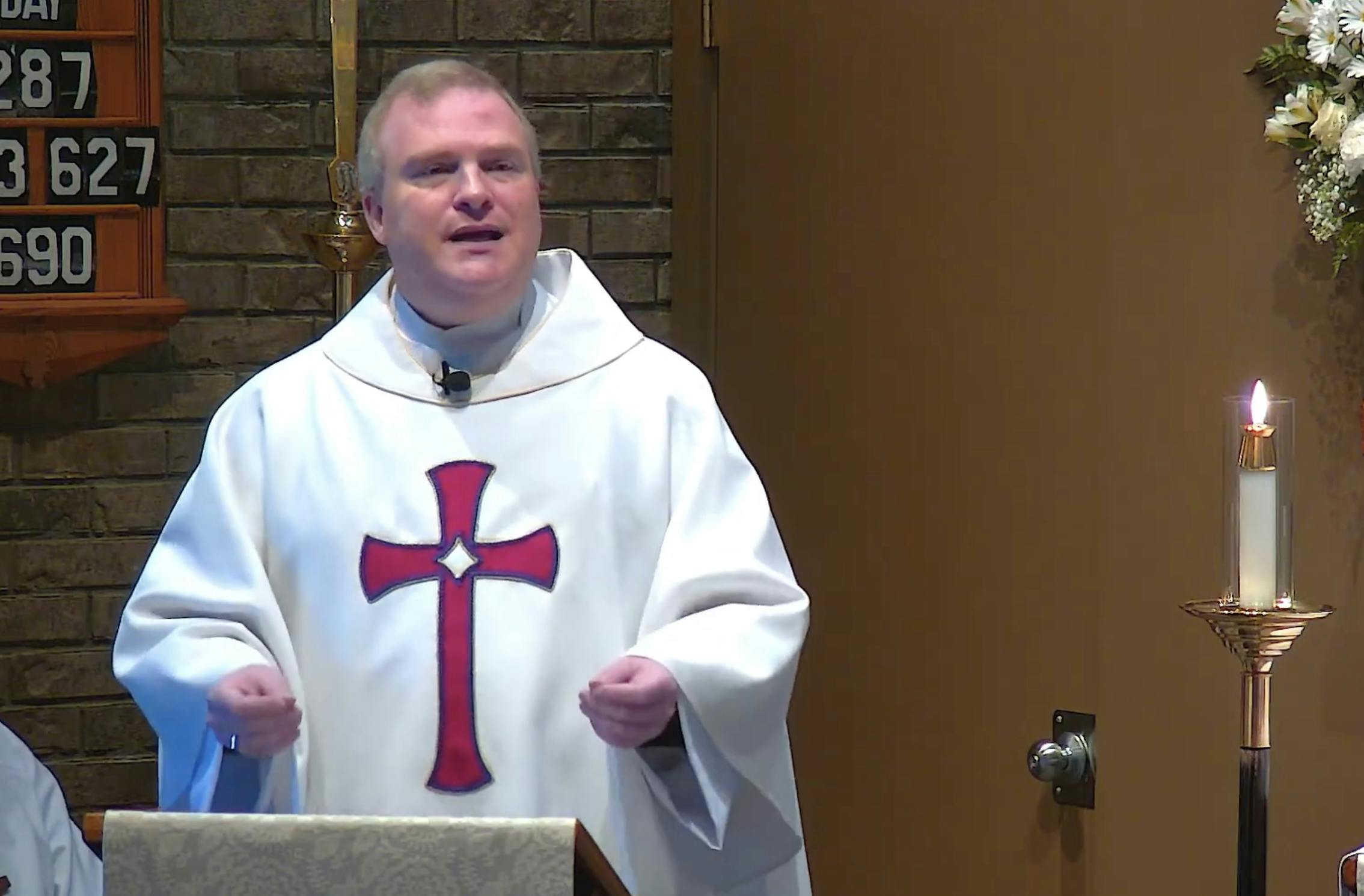 Reverend Michael Delk of St. Thomas à Becket Episcopal Church in Morgantown, West Virginia