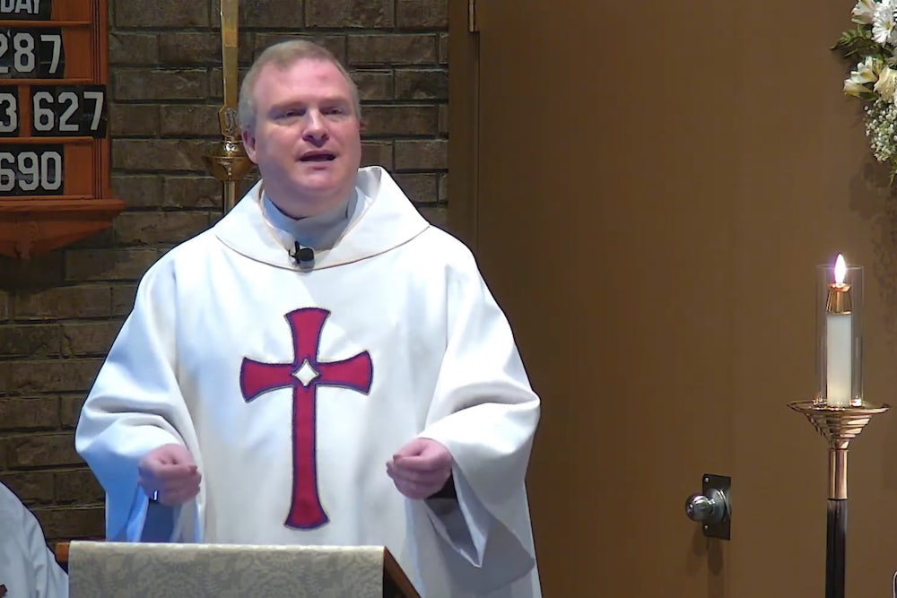 Reverend Michael Delk of St. Thomas à Becket Episcopal Church in Morgantown, West Virginia