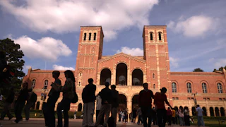 Students on a university campus