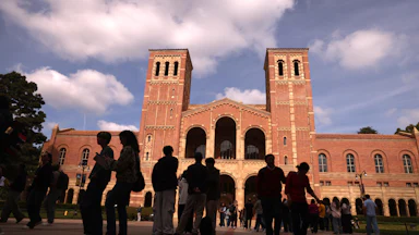 Students on a university campus