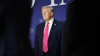 Donald Trump attends a roundtable discussion on his “No Tax on Tips” policy in Las Vegas.