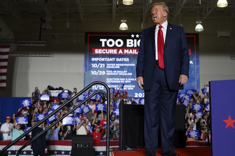 Donald Trump speaks at a campaign rally