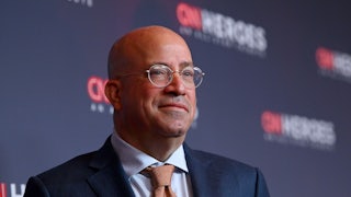 A close up of CNN president Jeff Zucker