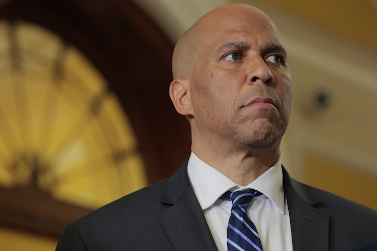 Senator Cory Booker frowns