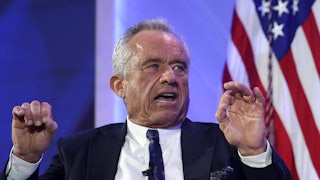 Health Secretary Robert F. Kennedy Jr. gestures and speaks