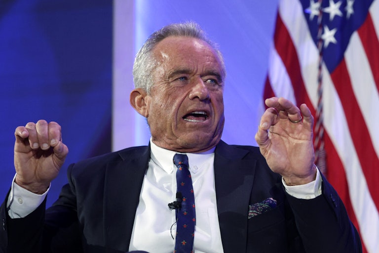 Health Secretary Robert F. Kennedy Jr. gestures and speaks