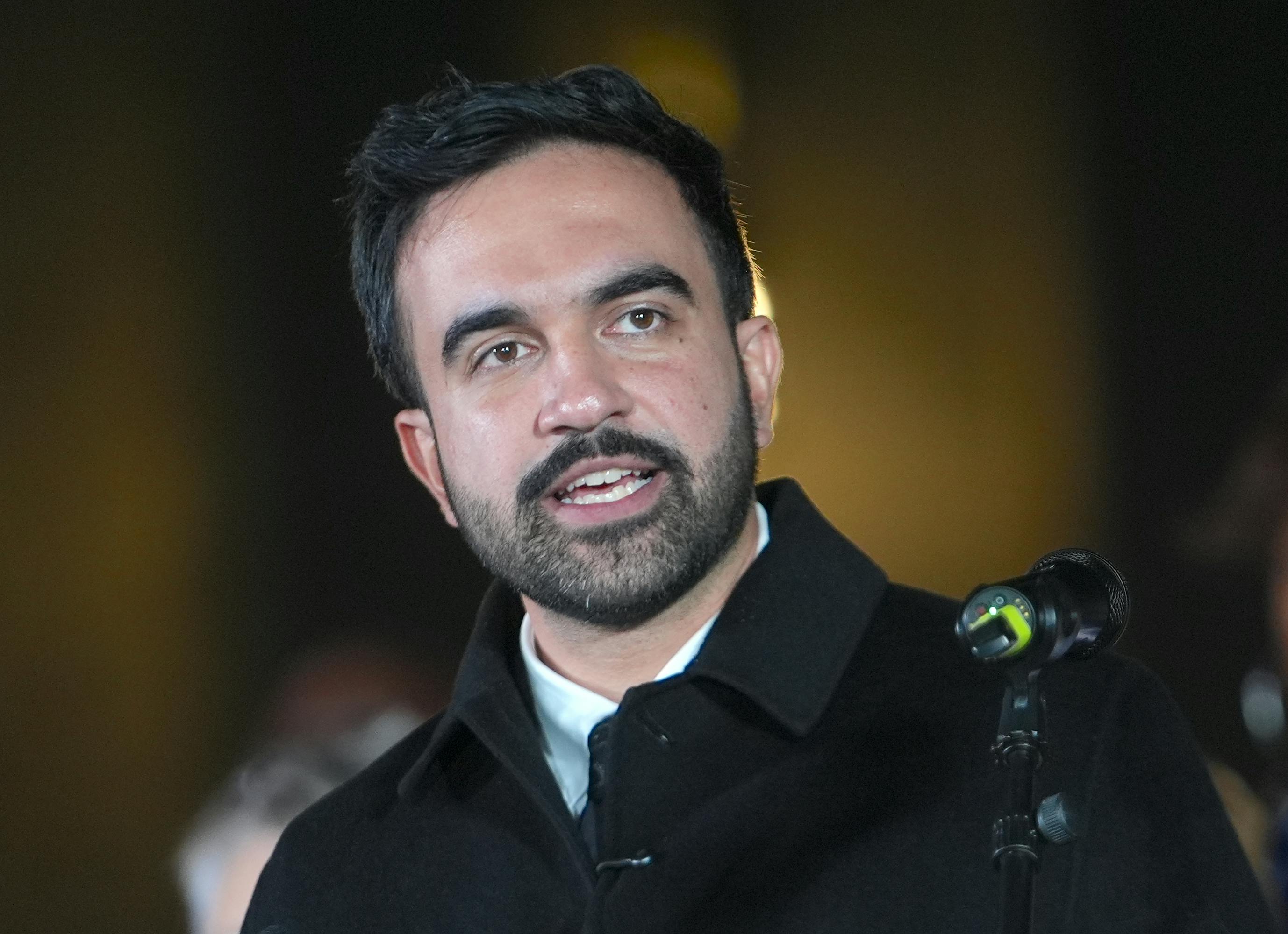 Democratic New York mayoral candidate Zohran Mamdani speaks during an event