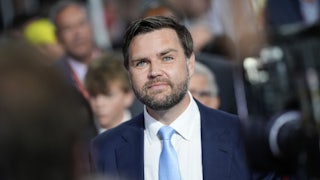 J.D. Vance stands in a crowd
