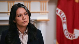 Director of National Intelligence Tulsi Gabbard sits in Donald Trump’s Cabinet meeting