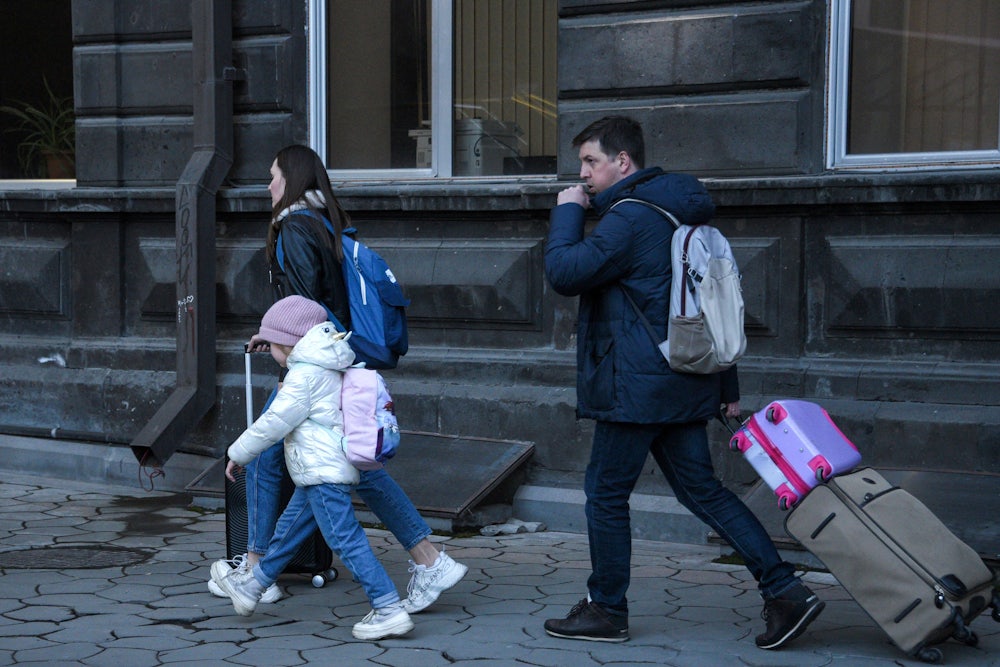Moscow resident Andrey and his family arrive in Yerevan following Russia's invasion of Ukraine. The Armenian capital has been a sought after haven for Russians fleeing repression at home.