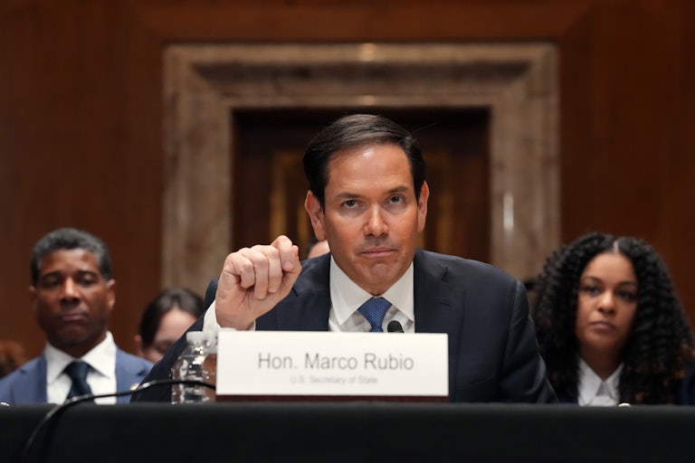 Secretary of State Marco Rubio testifies in the Senate.