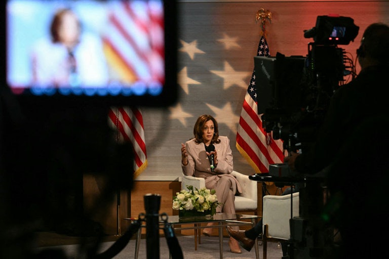 Kamala Harris at a discussion hosted by the National Association of Black Journalists in Philadelphia