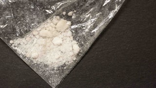 A small bag of straight Fentanyl on display at the State Crime Lab at the Ohio Attorney General's headquarters of the Bureau of Criminal Investigation.