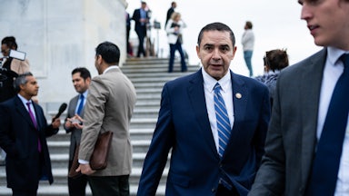 Representative Henry Cuellar walks outside the Capitol